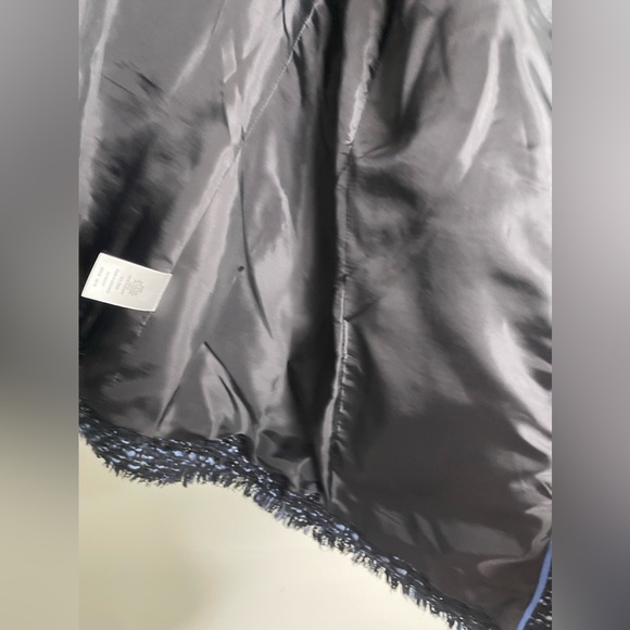 Talbots Shimmer Sparkly Blue Black Double Breast Blazer Sz 10P Career Holiday - Picture 9 of 14